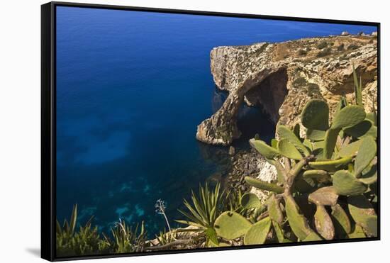 View of Blue Grotto, Malta-Massimo Borchi-Framed Stretched Canvas