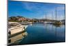 View of boats in Marina di Porto Rotondo, Porto Rotondo, Sardinia, Italy, Mediterranean, Europe-Frank Fell-Mounted Photographic Print