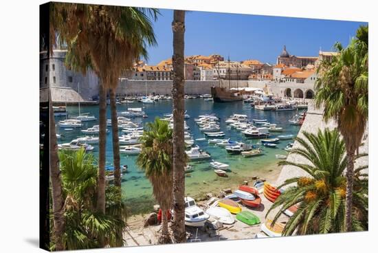 View of boats in Old Port, Dalmatian Coast, Adriatic Sea, Croatia, Eastern Europe.-Tom Haseltine-Stretched Canvas