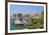 View of boats in Old Port, Dubrovnik, Dalmatian Coast, Adriatic Sea, Croatia, Eastern Europe.-Tom Haseltine-Framed Photographic Print