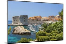 View of boats in Old Port, Dubrovnik, Dalmatian Coast, Adriatic Sea, Croatia, Eastern Europe.-Tom Haseltine-Mounted Photographic Print