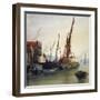 View of Boats Moored on the River Thames at Bankside, Southwark, London, C1830-Thomas Hollis-Framed Giclee Print