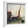 View of Boats Moored on the River Thames at Bankside, Southwark, London, C1830-Thomas Hollis-Framed Giclee Print