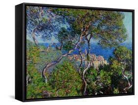 View of Bordhighera, Italy.-Claude Monet-Framed Stretched Canvas