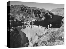 View of Boulder Dam, 726 Ft. High with Lake Mead, 115 Miles Long, Stretching Out in the Background-Andreas Feininger-Stretched Canvas