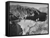 View of Boulder Dam, 726 Ft. High with Lake Mead, 115 Miles Long, Stretching Out in the Background-Andreas Feininger-Framed Stretched Canvas