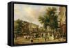 View of Boulevard Montmartre, Paris, 1830-Guiseppe Canella-Framed Stretched Canvas