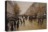 View of Boulevards-Jean Béraud-Stretched Canvas