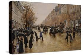 View of Boulevards-Jean Béraud-Stretched Canvas