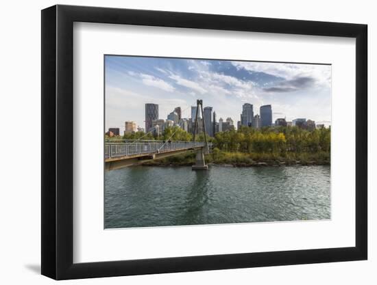 View of Bow River and Downtown from Sunnyside Bank Park, Calgary, Alberta, Canada, North America-Frank Fell-Framed Photographic Print