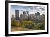 View of Bow River and Downtown from Sunnyside Bank Park, Calgary, Alberta, Canada, North America-Frank Fell-Framed Photographic Print