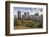 View of Bow River and Downtown from Sunnyside Bank Park, Calgary, Alberta, Canada, North America-Frank Fell-Framed Photographic Print