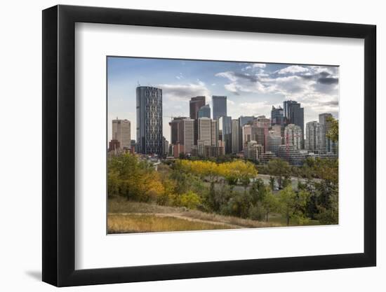 View of Bow River and Downtown from Sunnyside Bank Park, Calgary, Alberta, Canada, North America-Frank Fell-Framed Photographic Print