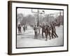 View of Boys Playing Basketball on a Court at Tompkins Square Park on Arbor Day, New York, 1904-Byron Company-Framed Giclee Print