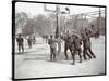 View of Boys Playing Basketball on a Court at Tompkins Square Park on Arbor Day, New York, 1904-Byron Company-Stretched Canvas