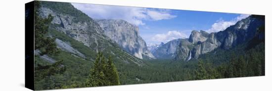 View of Bridal Veil Falls at Yosemite Valley, Yosemite National Park, California, USA-Paul Souders-Stretched Canvas