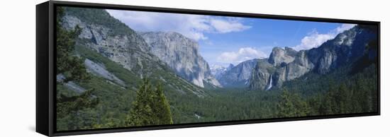 View of Bridal Veil Falls at Yosemite Valley, Yosemite National Park, California, USA-Paul Souders-Framed Stretched Canvas