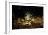 View of Bridge at Carraja with Fireworks for Celebration of St John Baptist-null-Framed Giclee Print
