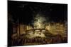 View of Bridge at Carraja with Fireworks for Celebration of St John Baptist-null-Mounted Giclee Print