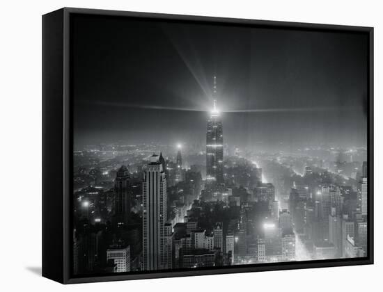 View of Brightest Continuous Manmade Source of Light-Sam Goldstein-Framed Stretched Canvas
