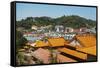 View of Brinchang Town and Chinese Temple, Cameron Highlands, Pahang, Malaysia, Asia-Jochen Schlenker-Framed Stretched Canvas