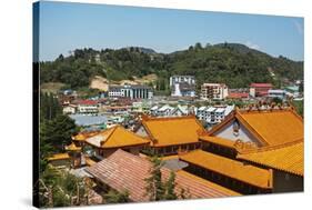 View of Brinchang Town and Chinese Temple, Cameron Highlands, Pahang, Malaysia, Asia-Jochen Schlenker-Stretched Canvas