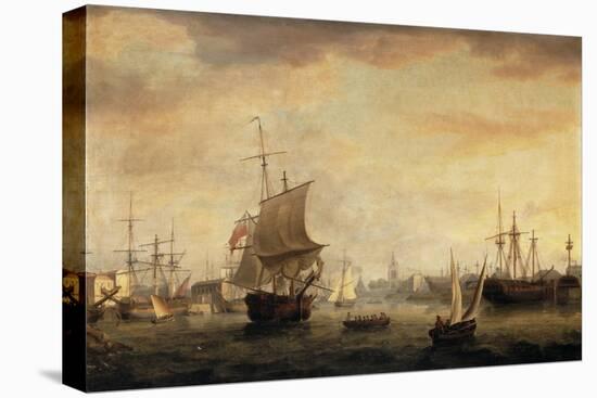 View of Bristol Dock and Quay, 1787-Thomas Whitcombe-Stretched Canvas