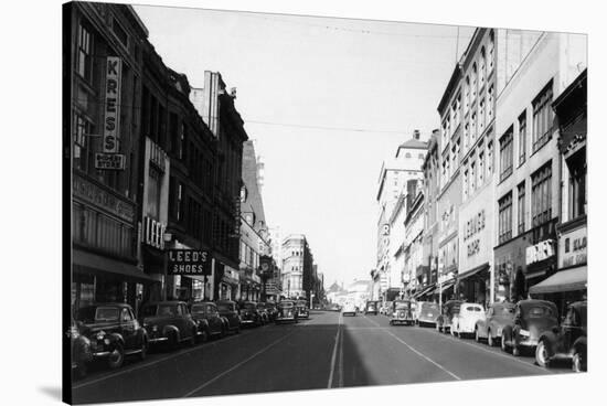 View of Broadway - Tacoma, WA-Lantern Press-Stretched Canvas