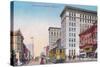 View of Broadway with Street Car - Oakland, CA-Lantern Press-Stretched Canvas