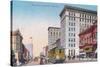 View of Broadway with Street Car - Oakland, CA-Lantern Press-Stretched Canvas