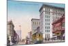 View of Broadway with Street Car - Oakland, CA-Lantern Press-Mounted Art Print
