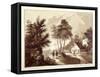 View of Brook Green, Hammersmith, London, C1820-EB-Framed Stretched Canvas