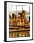 View of Brooklyn Bridge of the Watchtower Building at Sunset-Philippe Hugonnard-Framed Photographic Print