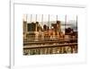 View of Brooklyn Bridge of the Watchtower Building at Sunset-Philippe Hugonnard-Framed Art Print