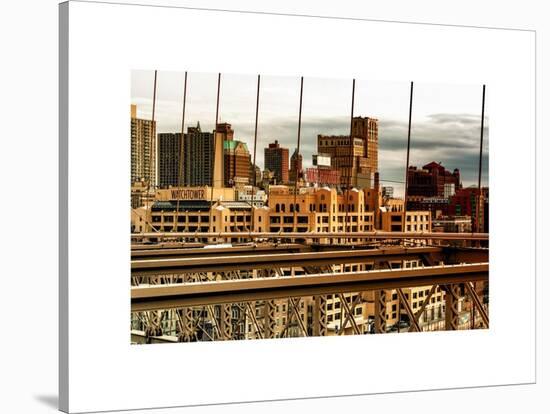 View of Brooklyn Bridge of the Watchtower Building at Sunset-Philippe Hugonnard-Stretched Canvas