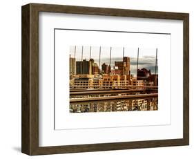 View of Brooklyn Bridge of the Watchtower Building at Sunset-Philippe Hugonnard-Framed Art Print