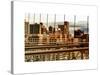 View of Brooklyn Bridge of the Watchtower Building at Sunset-Philippe Hugonnard-Stretched Canvas