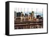 View of Brooklyn Bridge of the Watchtower Building-Philippe Hugonnard-Framed Stretched Canvas