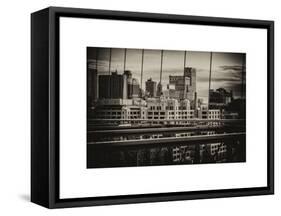 View of Brooklyn Bridge of the Watchtower Building-Philippe Hugonnard-Framed Stretched Canvas