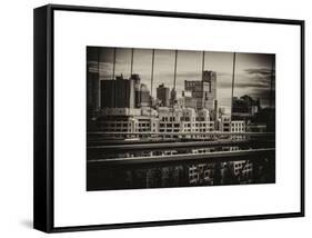 View of Brooklyn Bridge of the Watchtower Building-Philippe Hugonnard-Framed Stretched Canvas