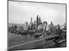 View of Brooklyn Bridge with New York City Skyline in Background-null-Mounted Photographic Print