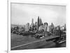 View of Brooklyn Bridge with New York City Skyline in Background-null-Framed Photographic Print