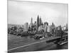 View of Brooklyn Bridge with New York City Skyline in Background-null-Mounted Photographic Print