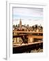 View of Brooklyn Bridge with the Empire State Buildings-Philippe Hugonnard-Framed Photographic Print