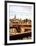 View of Brooklyn Bridge with the Empire State Buildings-Philippe Hugonnard-Framed Photographic Print