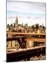 View of Brooklyn Bridge with the Empire State Buildings-Philippe Hugonnard-Mounted Premium Photographic Print