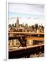 View of Brooklyn Bridge with the Empire State Buildings-Philippe Hugonnard-Framed Photographic Print