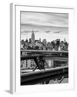 View of Brooklyn Bridge with the Empire State Buildings-Philippe Hugonnard-Framed Photographic Print