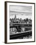 View of Brooklyn Bridge with the Empire State Buildings-Philippe Hugonnard-Framed Photographic Print