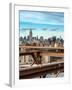 View of Brooklyn Bridge with the Empire State Buildings-Philippe Hugonnard-Framed Photographic Print